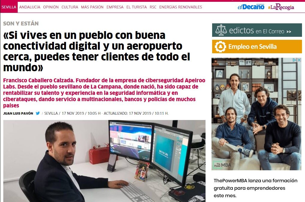 el Correo de Andalucía entrevista a Francisco Caballero, socio fundador de APEIROO